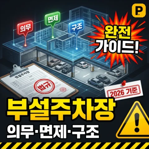 부설주차장 설치 의무·면제·구조 기준 완전 가이드 (2026) - 가이드