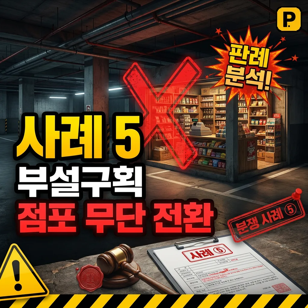 사례 5. 부설주차구획 점포 무단 전환