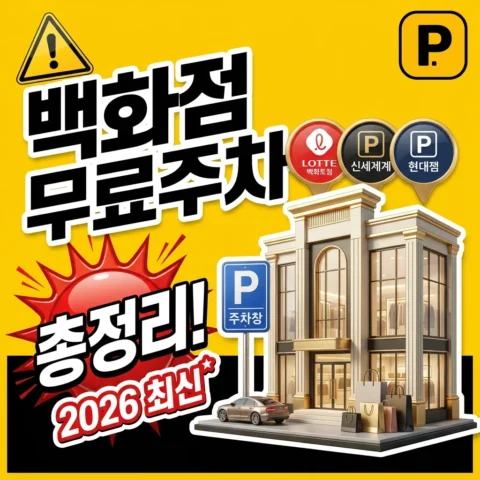 백화점 무료주차 시간 총정리 — 롯데·신세계·현대 (2026 기준) - 꿀팁