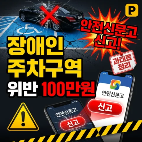 장애인 주차구역 위반 100만원 — 안전신문고 신고 - 가이드