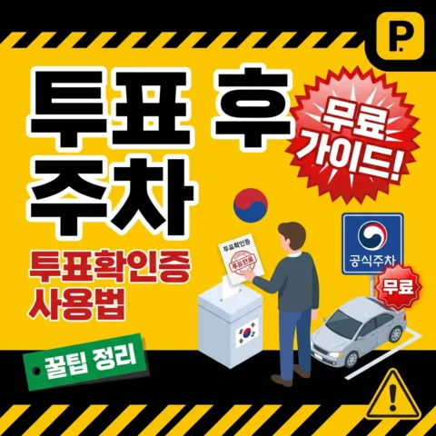 선거 투표 후 주차 무료 — 투표확인증 사용법 - 꿀팁