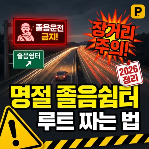 명절 귀성·장거리 운전 — 졸음쉼터 루트 짜는 법 (2026)