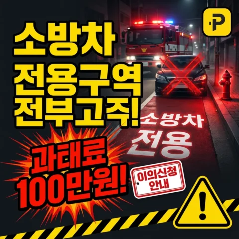 소방차 전용구역 과태료 100만원 — 위반 사례·이의신청 (2026)