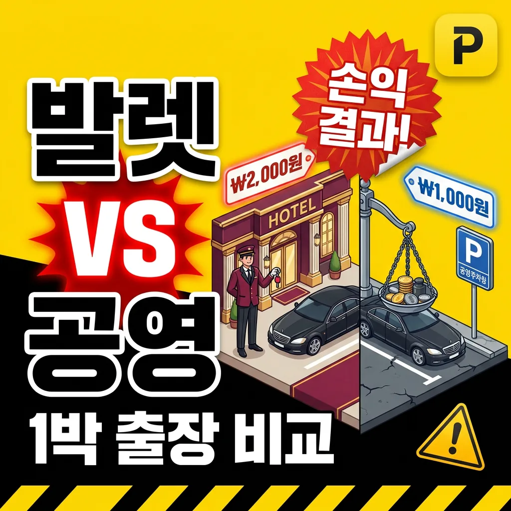 호텔 발렛 vs 인근 공영 — 1박 출장 손익 비교 - 비교