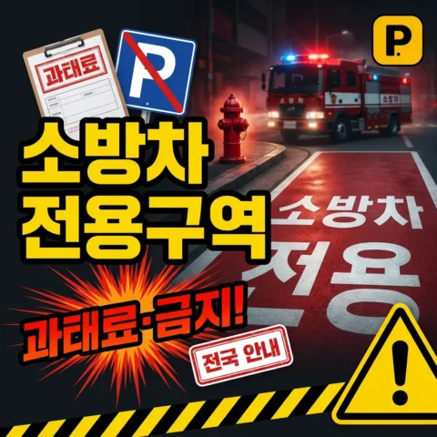 소방차 전용구역 — 과태료·주차 금지 안내