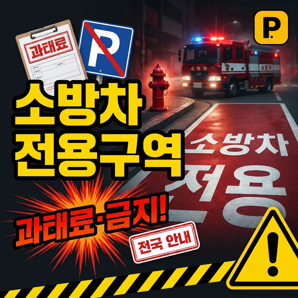 소방차 전용구역 — 과태료·주차 금지 안내