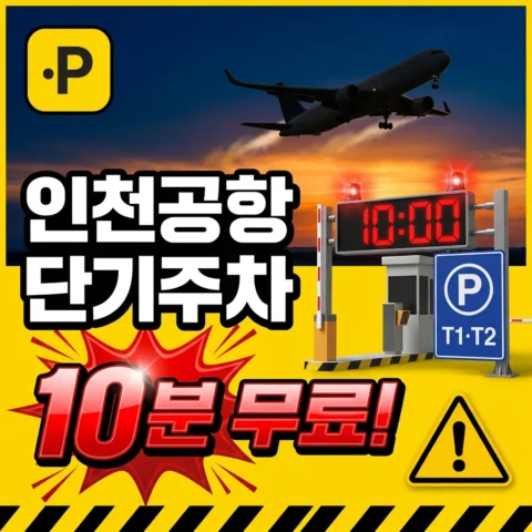 인천공항 단기주차장 최초 10분 무료 활용법 — T1·T2 완전 정리 - 꿀팁
