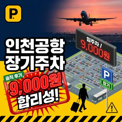 인천공항 장기주차장 실측 후기 — 일주차 9,000원의 합리성 - 리뷰