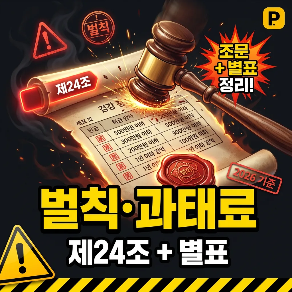 주차장법 벌칙·과태료 (제24조 + 별표)
