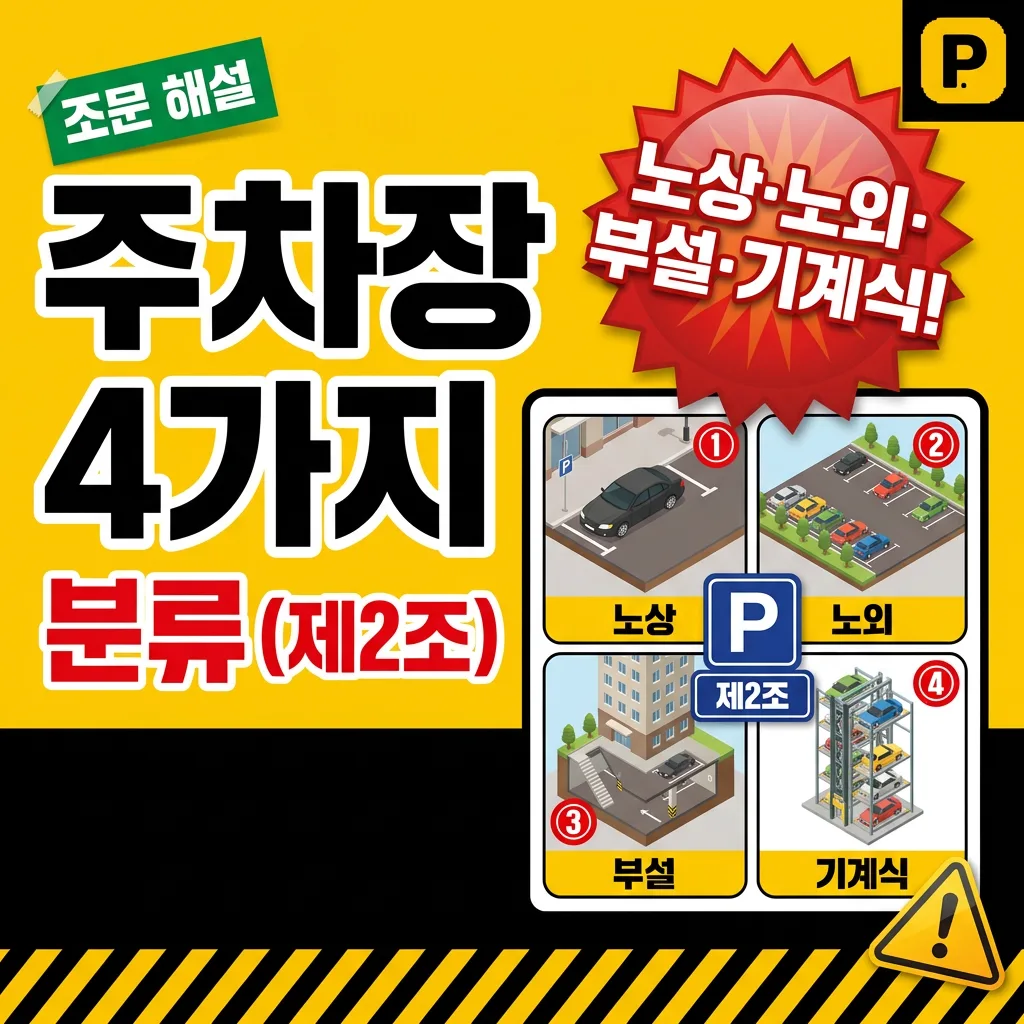 주차장의 4가지 분류 — 노상·노외·부설·기계식 (제2조)
