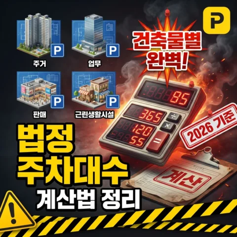 건축물별 법정 주차대수 계산법 — 주거·업무·판매·근린생활시설별 (2026) - 가이드