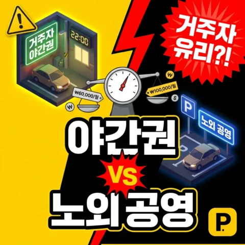 거주자우선 야간권 vs 일반 노외 공영 — 거주자 어디가 유리? - 비교