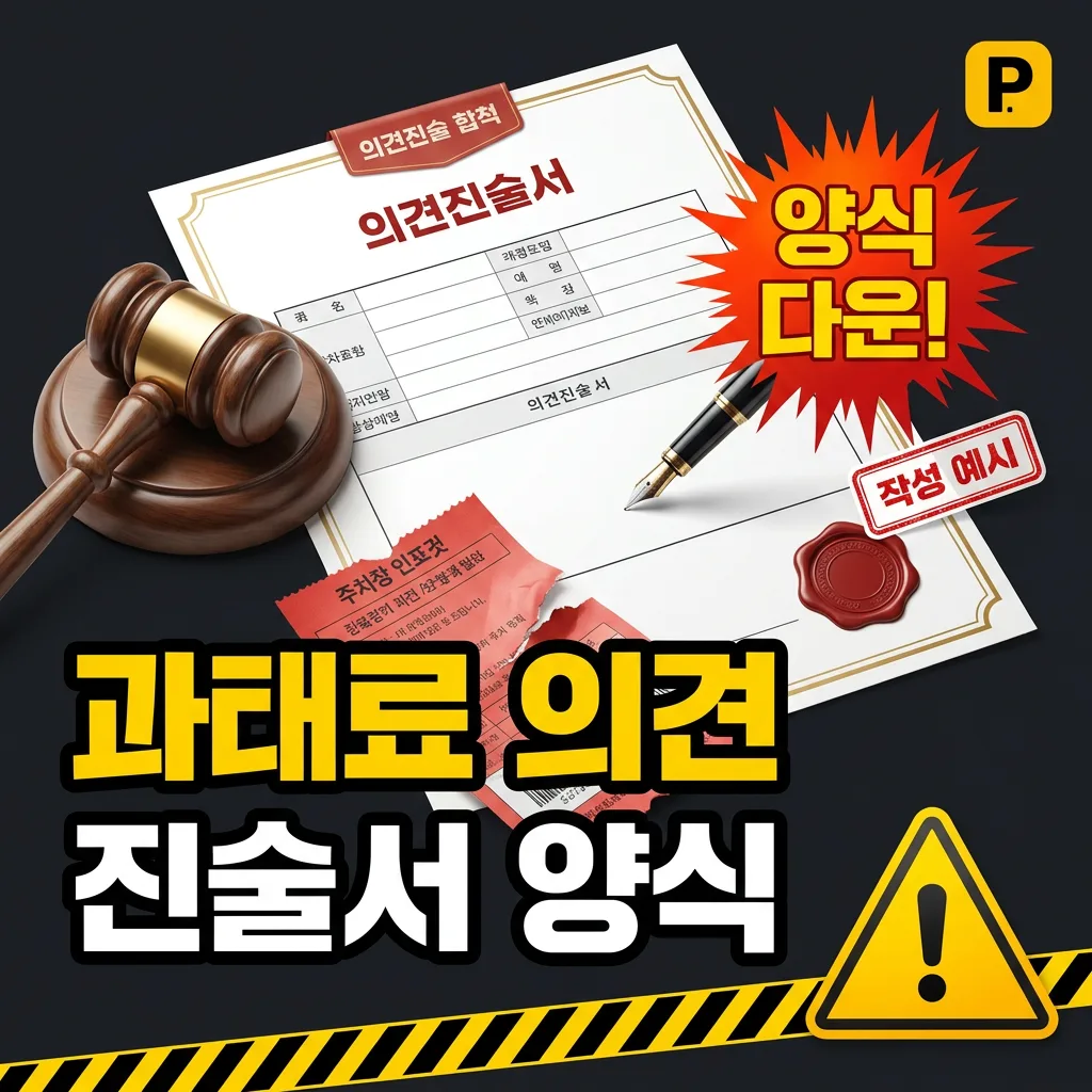 과태료 의견진술서 양식 — 작성 예시 + 다운로드