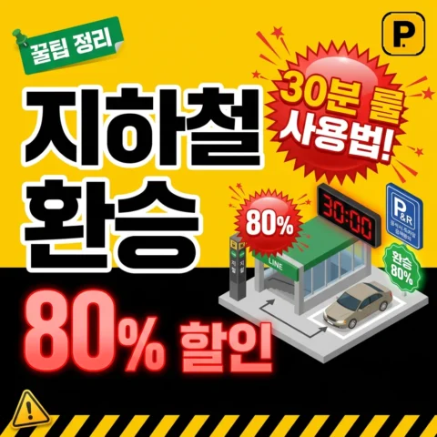 지하철 환승주차장 80% 할인 — 30분 룰 사용법 - 꿀팁