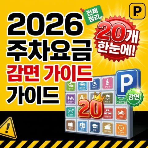 2026 주차요금 감면 전체 가이드 — 20개 카테고리 한눈에 - 가이드