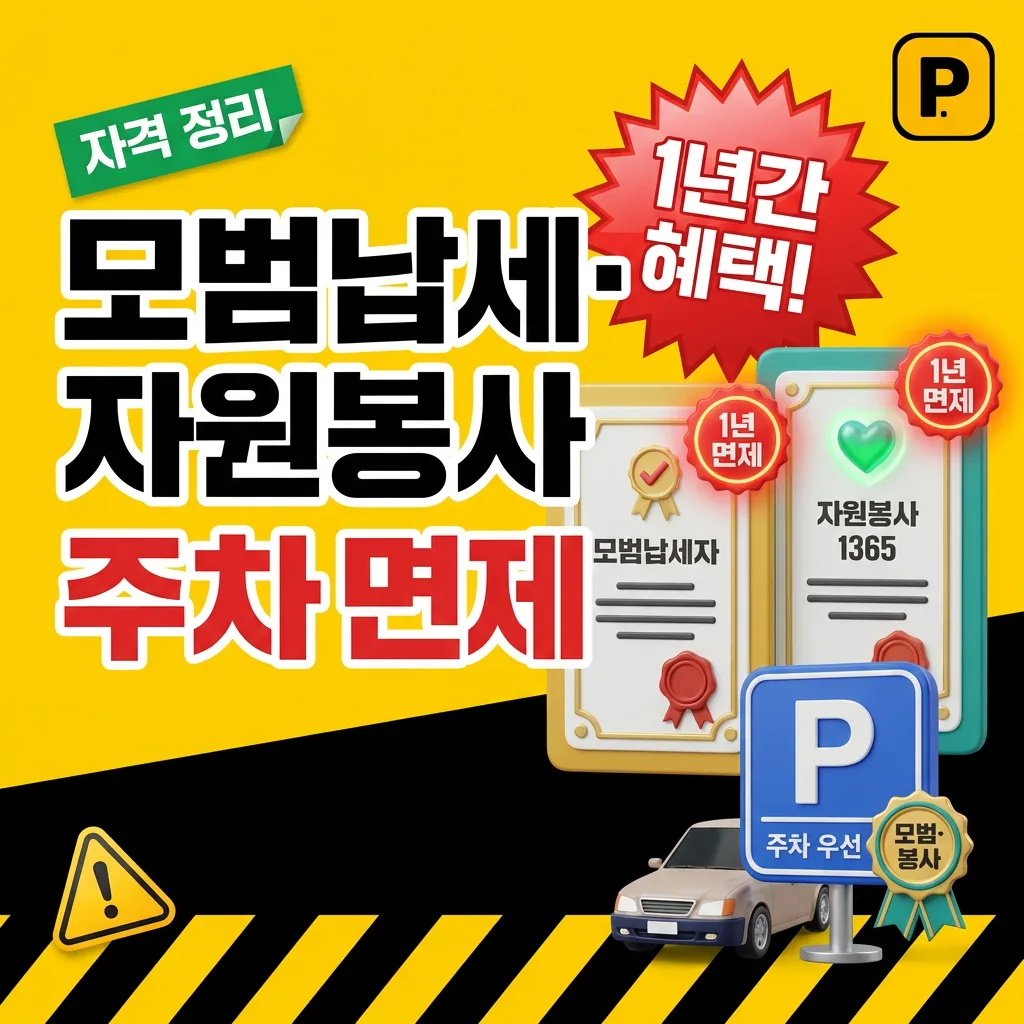 모범납세자·자원봉사자 주차요금 면제 — 1년간 받는 혜택